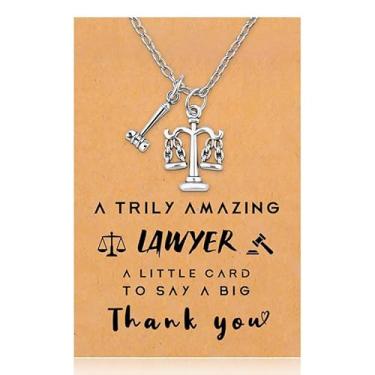 Imagem de Tofwaol Presente de aniversário e Natal para mulheres e homens, presente de agradecimento para advogado dentista, colar de prata com cartão de agradecimento, Zinco, Sem Pedra Preciosa