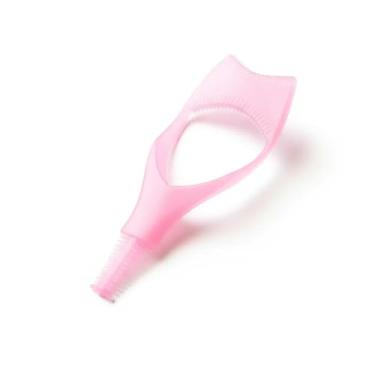 Imagem de Ferramenta de aplicação de cílios, guia de delineador para maquiagem fácil, pente de cílios 3 em 1 e aparador de sobrancelhas, rosa (pacote com 10)