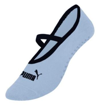 Imagem de Meia Puma Antiderrapante Pilates 4705.001, Azul claro, Marinho, 34-39