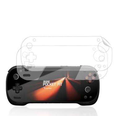 Imagem de YAJOJO Pacote com 2 protetores de tela para console de jogos portátil AYANEO KONKR Pocket Fit, transparente, filme flexível, compatível com capas, para KONKR Pocket Fit, clareza HD