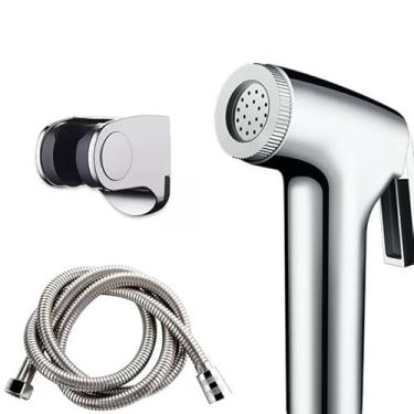 Imagem de Ducha Higiênica Para Banheiro Completa Luxo Inox núcleo da válvula de cobre 1,2m Chuveirinho(Tubo de duche completo)