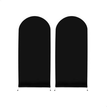 Imagem de Capa Dupla Face para Painel Romano, Poliéster Preto, 2x1M, Sistema Veste Fácil, Acabamento com Elástico, Costura Overlock
