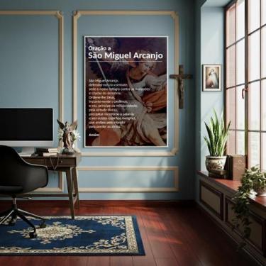 Imagem de Quadro Decorativo Oração A São Miguel Arcanjo - 70X50Cm - Quadros On-L