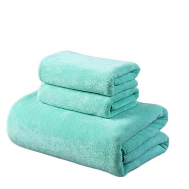 Imagem de Yalych Conjunto de toalhas de 3 peças, toalha de salão de beleza/toalha de microfibra/super absorvente/ultra macio/multiuso para uso como toalha de banho fitness, toalha de salão de beleza. - Conjunto