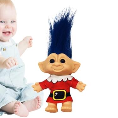 Imagem de Brinquedos Troll para crianças | Bonitos bonecos de Natal, decoração de férias colecionáveis, adoráveis estatuetas de prateleira, ornamento decorativo retrô de mesa para estante de quarto de crianças