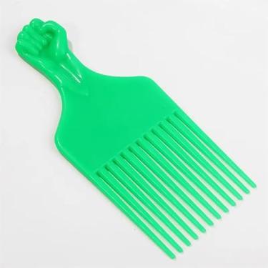 Imagem de 1 pente de cabelo para pentear cabelos cacheados femininos e masculinos, ferramentas de cabeleireiro de plástico para perucas, tranças e afros, verde