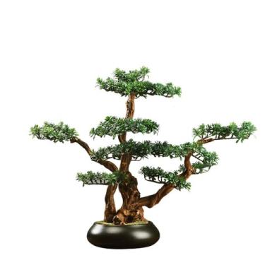 Imagem de KUYBTU Árvores Artificiais Plantas Bonsai Artificial com Vaso de Cerâmica Decorativo Planta de Pinheiro para Sala de Estar, Escritório, Sala de Chá Plantas Artificiais Bonsai