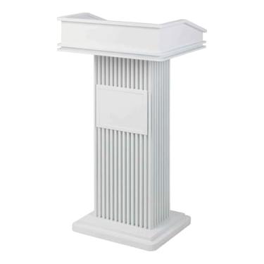 Imagem de Speech Podium Suporte de pódio moderno todo pintado a ferro com prateleira de armazenamento aberta púlpito para igrejas, sala de aula, discurso, escolas moda