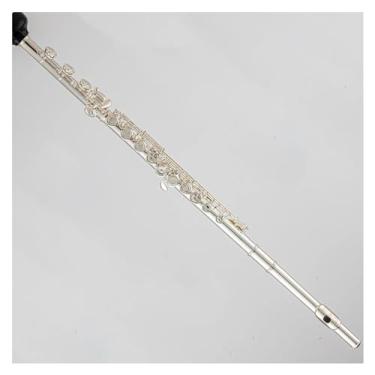 Imagem de Flauta Flauta tom C corpo prático tubo de cobre branco 17 furos chapeados a prata com chave E