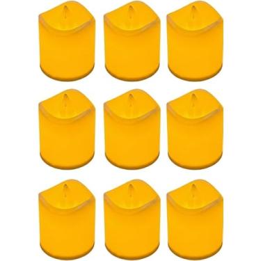 Imagem de Kit 12 24 Velas LED Eletrônicas Chama Amarela Decorativas Escorridas – Luz Ambiente para Mesa Festa e Decoração (12 Velas (modelo 2))