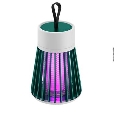 Imagem de Armadilha Elétrica Mata Mosquitos com LED UV, USB, Silencioso, 5W, Verde e Cinza, 15cm x 9cm, Inclui Cabo USB e Escova de Limpeza