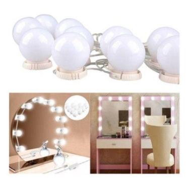 Imagem de Luz Camarim Ou Parede Auto-colante 10 Lâmpadas 3 Cores Led - oem