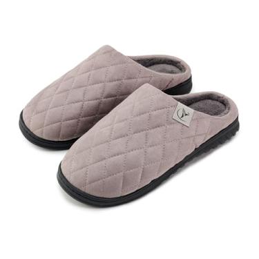 Imagem de Chinelos masculinos de espuma viscoelástica com forro de malha antiderrapante para uso interno e externo, Cinza escuro 9920, 9-10.5 Women/7-8 Men