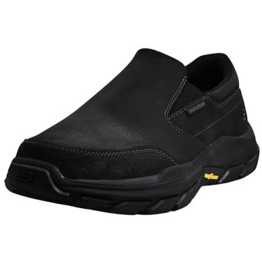 Imagem de Skechers Calum Goodyear masculino respeitado couro de perfil baixo de borracha sem cadarço com gore duplo, Preto, 8 Wide