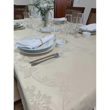 Imagem de Toalha de Mesa Jacquard Rústica para 4 a 12 Lugares – Toalha de Mesa Decorativa para Sala de Jantar e Cozinha (PALHA,10 LUGARES)