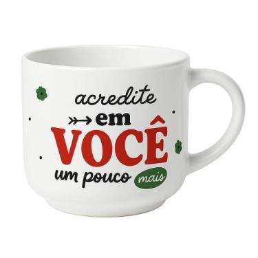 Imagem de Caneca de Porcelana 200ml com Frase Motivacional  Acredite em Você  Pr
