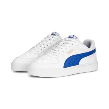 Imagem de PUMA Tênis infantil unissex Caven de cano baixo, PUMA White-Royal Sapphire-PUMA Gold, tamanho 34