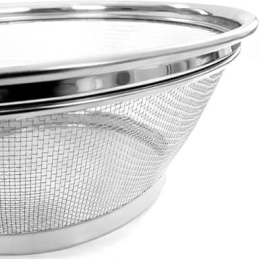 Imagem de Cesta para alimentos inoxidavel, para cozinhar, 22cm, resistente e prateada.