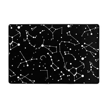 Imagem de Zeraoke Tapetes de área de constelação estrelada para sala de estar de 1,2 x 1,5 m, tapete macio e moderno, tapetes felpudos antiderrapantes para decoração de casa, tapete lavável para quarto, jantar,