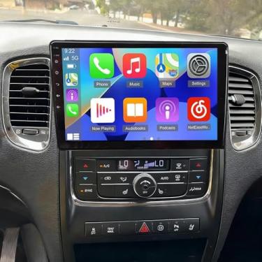 Imagem de Rádio Android 14 Double Din para Dodge Durango 2011-2013 com Carplay sem fio Android Auto, tela sensível ao toque de 10 polegadas Bluetooth estéreo para Dodge Durango Head Unit WiFi GPS Navigation