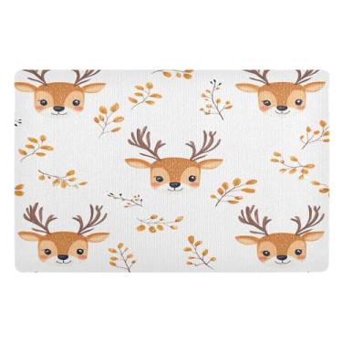 Imagem de STAYTOP Tapete de porta de veado de Natal para entrada externa 81 x 50 cm, tapete de boas-vindas ao ar livre/interno, tapetes de banho fofos, capacho frontal antiderrapante para entrada, pátio, áreas