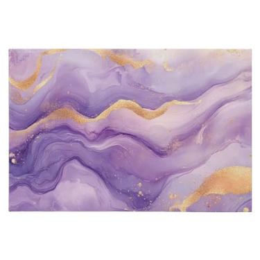 Imagem de CEBUGI Tapete de área 60 x 90 cm macio lavável tapete antiderrapante com revestimento de borracha lavanda mármore tapete de área de fundo para sala de estar, quarto, decoração de casa