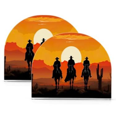 Imagem de Wassud Porta-guardanapos acrílico Three Cowboys, dispensador de guardanapos de papel moderno em forma de U para mesa, cozinha, sala de jantar, bancada 2 peças (comporta 50-60 guardanapos)