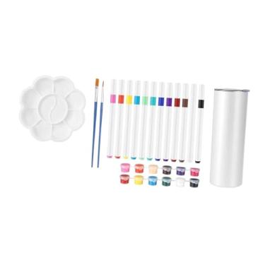Imagem de IEUDNS Kit para Pintar Seu Próprio Copo Térmico - Kit DIY para Pintura de Copos Térmicos para Aniversário E Casamento.