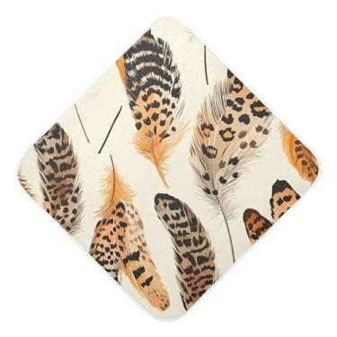 Imagem de Burbuja Toalha de banho para bebês com estampa de leopardo - Toalha com capuz de musselina macia e absorvente para recém-nascidos e bebês, 89 x 89 cm