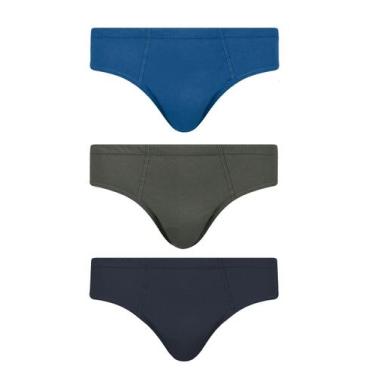 Imagem de Kit/3 Cueca Slip Selene 11910.001 Algodão Penteado T. P/EG, P, 998, Ch