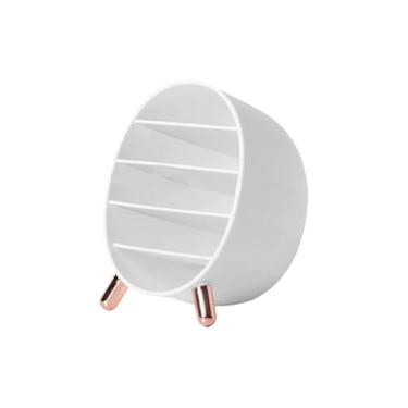 Imagem de Yinhing Organizador de Armazenamento de Maquiagem, Caixa de Cosméticos de Grande Capacidade Com Bisel de Boca Larga de 35 Graus para Batom, Sombra, Brilho Labial, Organizador de (WHITE)