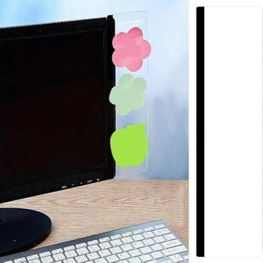 Imagem de Quadro de notas para monitor de computador, material de quadro de mensagens para suporte de notas adesivas, decoração de mesa de casa, acessórios de mesa de escritório (lado direito)