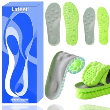 Imagem de Palmilhas de espuma viscoelástica 4D Steppers para homens e mulheres - Acabamento (tamanho 34 a 44) para suporte de arco para alívio da dor nos pés, solas nuvens para conforto o dia todo (2 pares para