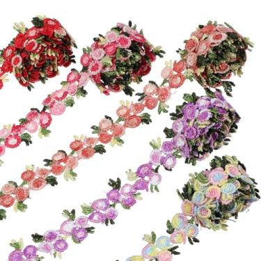 Imagem de Fita de acabamento de margarida, aplique de renda de poliéster, borda bordada de artesanato, enfeite de vestido de casamento faça você mesmo, decoração de festa, 5 cores, 5 metros