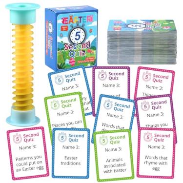 Imagem de Easter 5 Second Game 108 Simple Question Cards Digital Timer and 5 Second Hourglass Question Card Games for Adults Family Party Fun Travel Game Night Sleepover Think Fast and Shout Out Answers