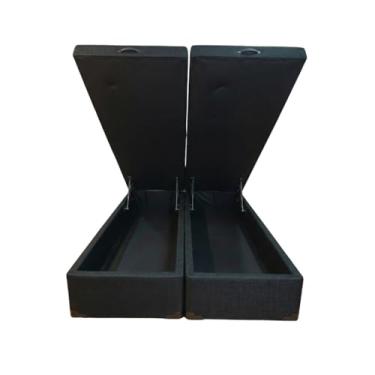 Imagem de Cama Queen Box Baú Bi-partida 79 Blindada - Linhão (Linhão - Preto Fosco)