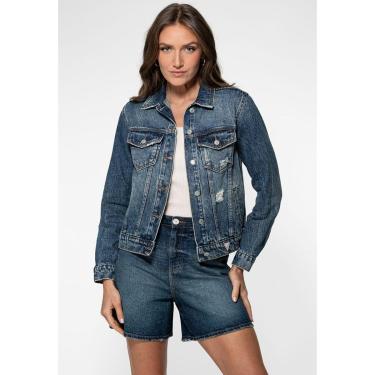 Imagem de Jaqueta Jeans Trucker Azul-Feminino