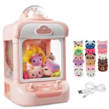 Imagem de Claw Machine Tracpos Mini Vending com 20 brinquedos de pelúcia para cr