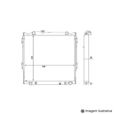 Imagem de Radiador Hilux Sw4 Gasolina ( 96 - 04 ) com Ar / Automatico / Manual / Aluminio Brasado