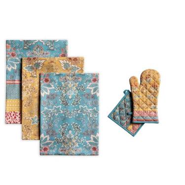 Imagem de Conjunto de toalhas de cozinha e luvas de forno Maison d' Hermine Marq