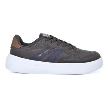 Imagem de Tenis West Coast Masculino Couro WC 223 Boston Casual EVA, Marrom, 40