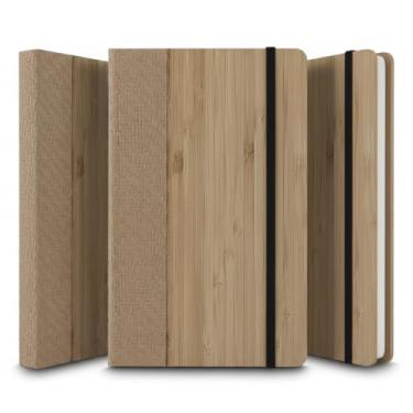 Imagem de Caderno de Anotações Ecológico, Capa em Fibra de Bambu com Elástico, 80 Folhas Pautadas, Cor Bege, 20,6x13x1,6cm (3, Marrom)