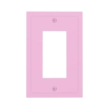 Imagem de 1 interruptor de luz decorativo, rosa, interruptor de parede, interruptor de parede, placa frontal, interruptor de face GFCI, placa de cobertura de tomada