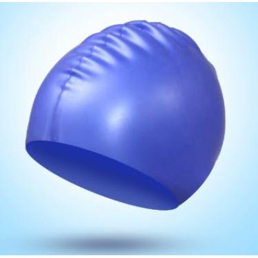 Imagem de Toucas de natação para cabelos longos, toucas de natação de silicone duráveis para mulheres, homens, adultos e jovens, fáceis de colocar e tirar