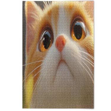 Imagem de Cute Cat Kitten Orange White Jigsaw Puzzle 1000 Pieces for Adults, Tech Gifts for Lovers Puzzle Creative Colorful Puzzles Decorative Scenery Animal Art, 1000 Pieces, 29.5" x 19.7"