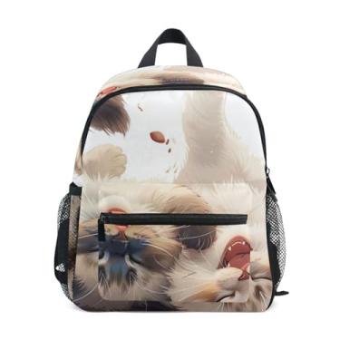 Imagem de GAIGEO Playful Siamese Ragdoll Cats Children's Backpack with Whistle, 2 Bottle Pockets, Lightweight, Pre School Backpack 10x4x12 In, for Ages 3-8