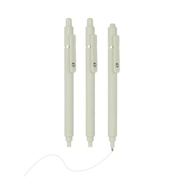 Imagem de PATIKIL Pacote com 3 canetas retráteis de 0,5 mm, canetas esferográficas retráteis, ponta fina, escrita suave para escritório, material doméstico, diário, caderno, amarelo