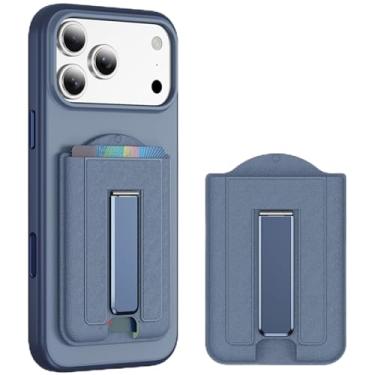 Imagem de Sesty Compatível com carteira Magsafe com 2 porta-cartões, suporte magnético ajustável ultrafino para iPhone 17/17 Air/17 Pro/17 Pro Max/iPhone 16/15/14/13/12 séries (azul)