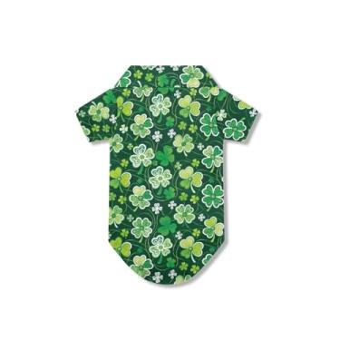 Imagem de Bivxisrvo Camisetas para cães de trevo para cães médios, meninas, meninos, roupas para o dia de São Patrício, camisetas macias e respiráveis, camisetas estampadas para animais de estimação, Natal
