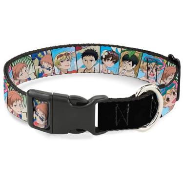 Imagem de Coleira para animais de estimação Crunchyroll, fivela de plástico para coleira de cachorro, blocos de pose de dia de praia com sete personagens Ouran Host Club, 38 a 61 cm de largura